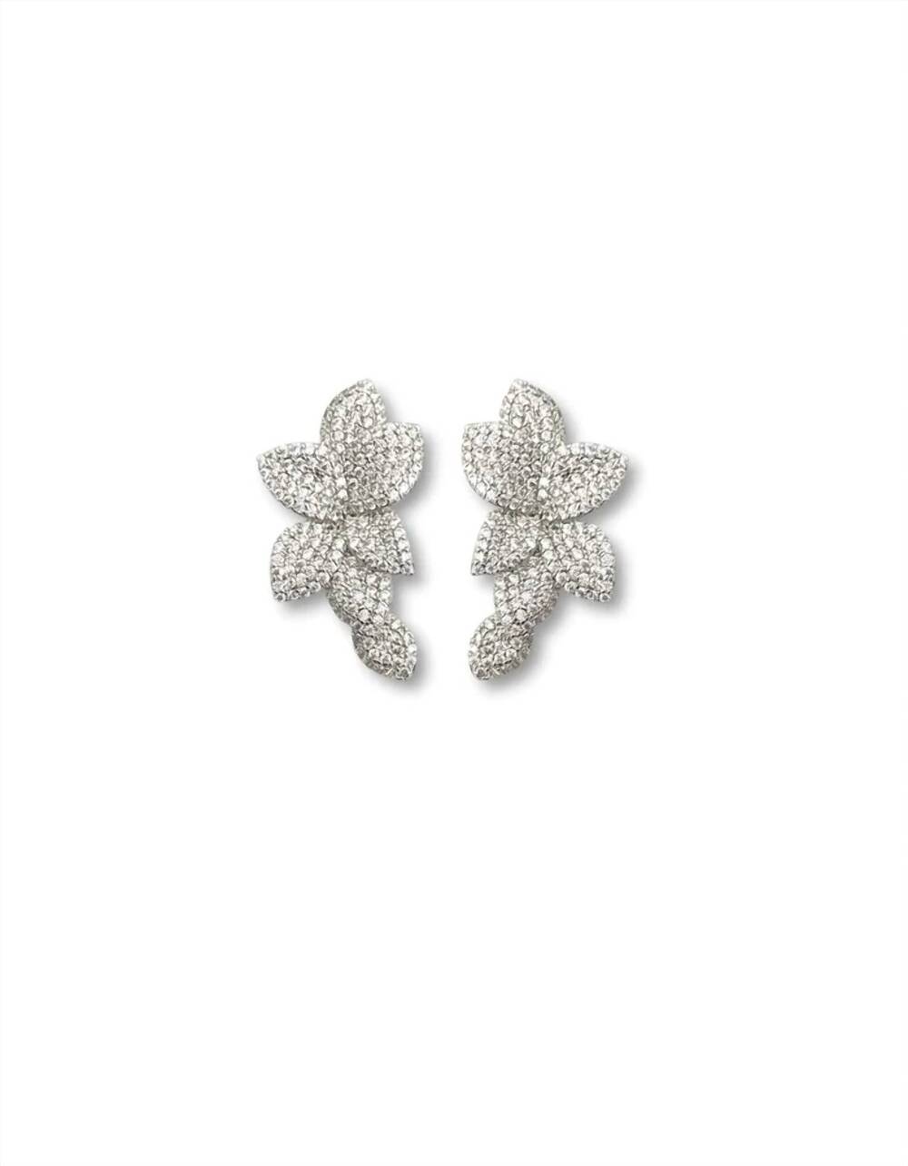 NEW THEIA women''s floral statement earring in white